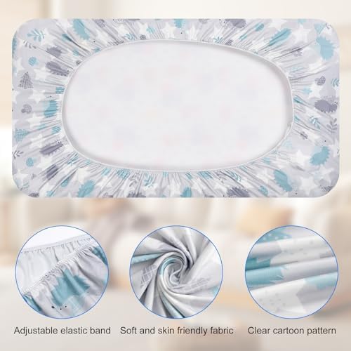 FHMJYY Bassinet Sheet Set 2 Pcs Deer Park Whale Hedgehog