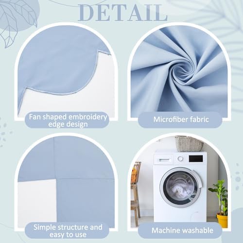 Hahafelt Blue Scalloped Crib Skirt with 14 Drop Pleat