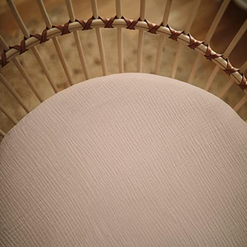 Mushie Extra Soft Bassinet Crib Sheet 30x16 Blush