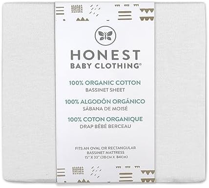 HonestBaby Organic Cotton Bassinet Sheet White One Size 1