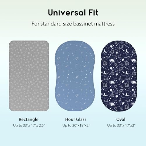 Unnivoll Bassinet Sheets 3 Pack Soft Breathable