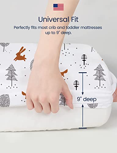 TotAha Premium Stretchy Crib Sheets 2-Pack - Hypoallergenic Silky Comfort Buttery Soft