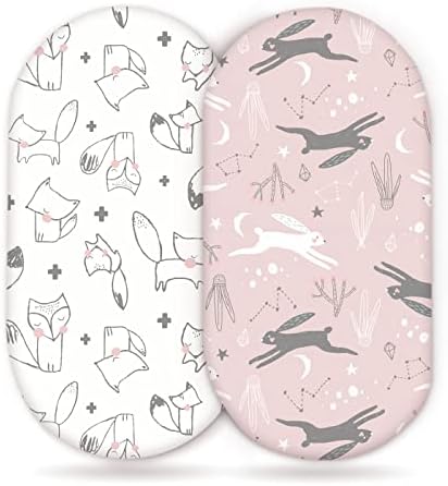 GRSSDER Ultra Soft Stretchy Bassinet Sheet Set 2 Pack 1