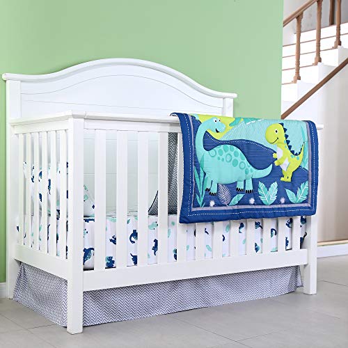 JISEN 3 Piece Crib Bedding Set Dinosaur Print