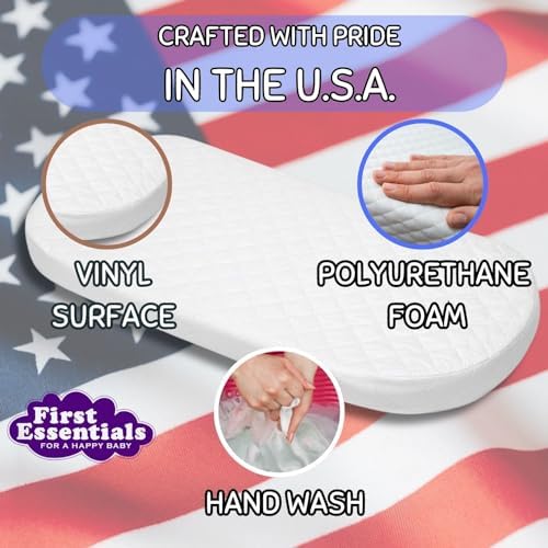 First Essentials Baby Bassinet Mattress Pad Oval 13X29