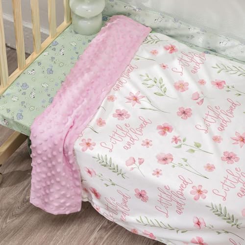 CIVARUA KIDS Floral Baby Blanket - Soft Minky Blanket for Girls