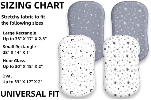 FIGEPO 4 Pack Star and Moon Baby Bassinet Sheets Set 1