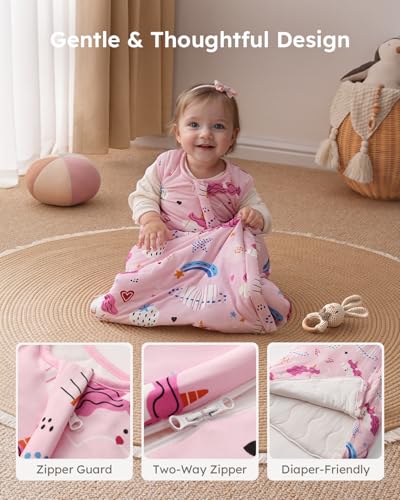 Yoofoss Bamboo Rayon Sleep Sack 0-6 Months 2-Way Zipper