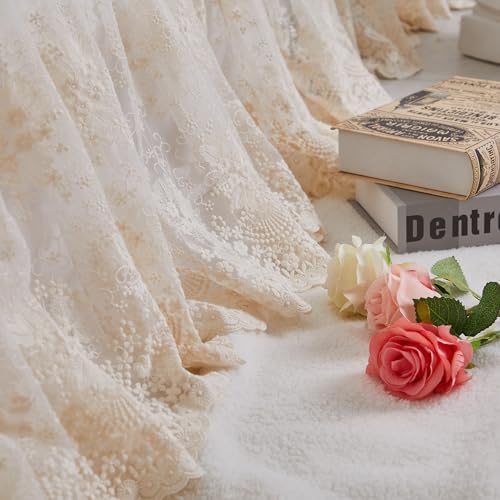 Brandream Boho Crib Bed Skirt - Beige Cream 4-Sided