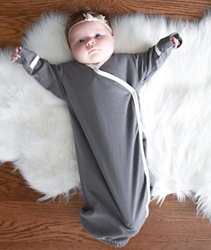 Babysoy Organic Newborn Kimono Wrap Sleeper Gown