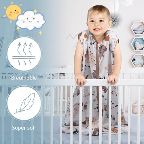 BSTOPPT 3 Pack Baby Sleep Sack Rayon Cotton 2-Way Zipper Wearable Blanket