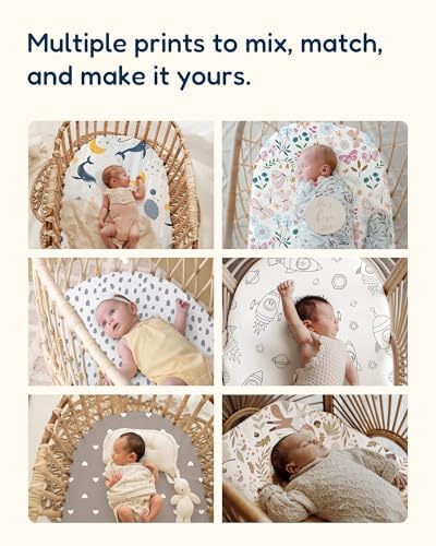 TotAha Bassinet Sheets 33x20 - Buttery Soft Stretchy 2 Pack