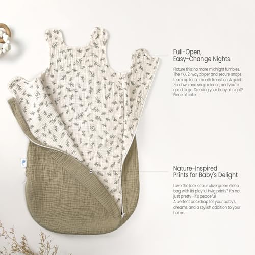 lulumoon Muslin Sleep Sack for Baby 3-9 Months 1