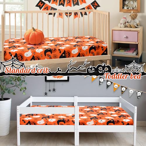 UOMNY Halloween Pumpkin Crib Sheet 52x28 Inch