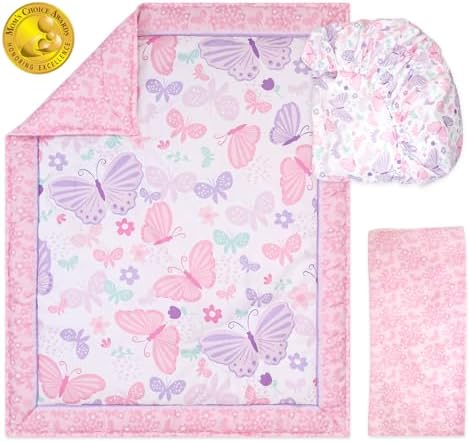 The Peanutshell Butterfly Crib Bedding Set for Girls 1