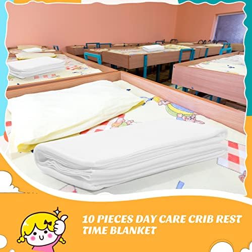 Lounsweer 10-Pack Daycare Blanket 39 x 59 Inch White