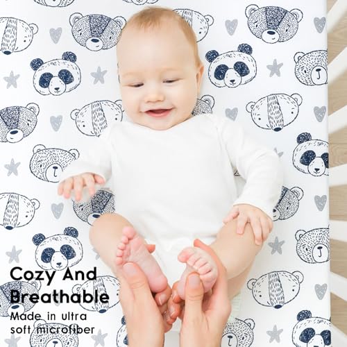 Yoofoss 2 Pack Crib Sheets Panda Design