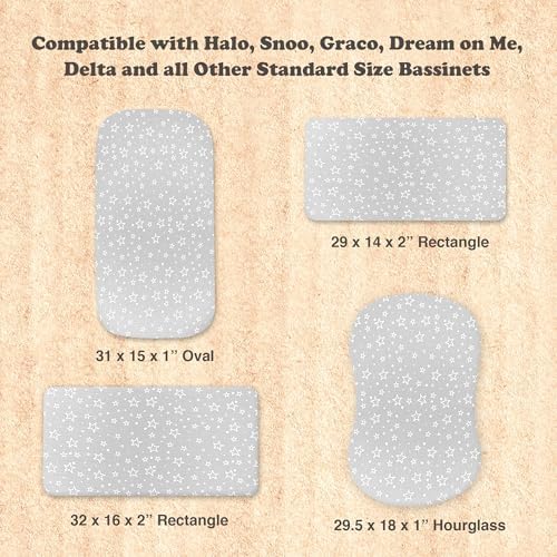 Bublo Baby Bassinet Sheets 2-Pack - Organic Cotton Breathable Cozy