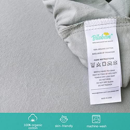 Biloban Bassinet Sheets 2 Pack Gray 100 Cotton 1