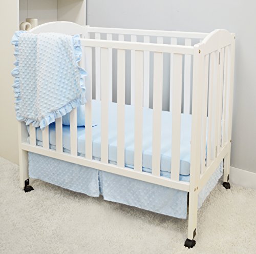 American Baby Company Heavenly Soft Minky Dot Crib Bedding Set Blue