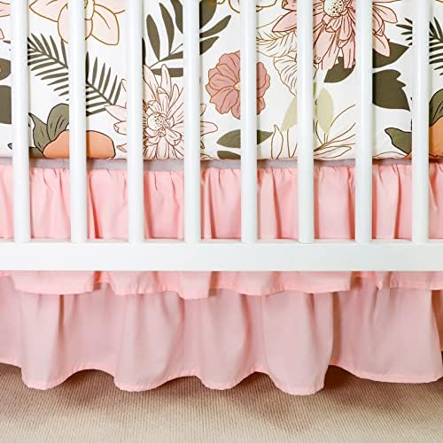 4-Piece Crib Bedding Set for Girls with Daisy Flowers