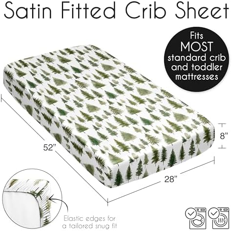 Sweet Jojo Designs Sage Green Woodland Crib Sheet 1