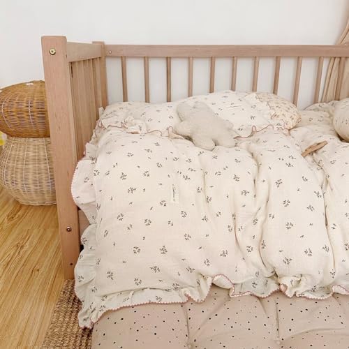 BuLuTu 100 Cotton Muslin Duvet Cover 47x59 Primrose Print No Filler