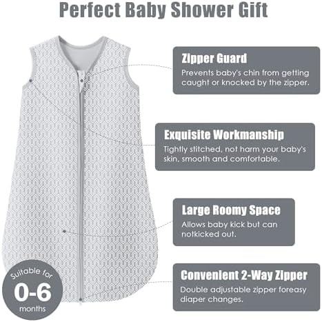 SWEET DOLPHIN 3-Pack Baby Sleep Sacks 0-6 Months