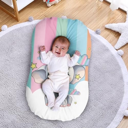 ZDCUSTOM Cartoon Elephant Print Bassinet Sheet