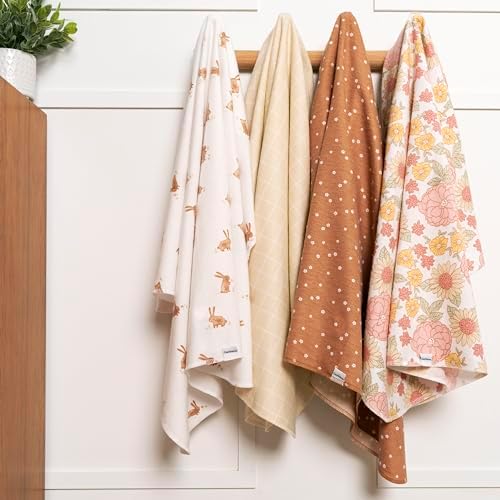 Gerber Unisex 100 Cotton Flannel Receiving Blankets Pack of 4