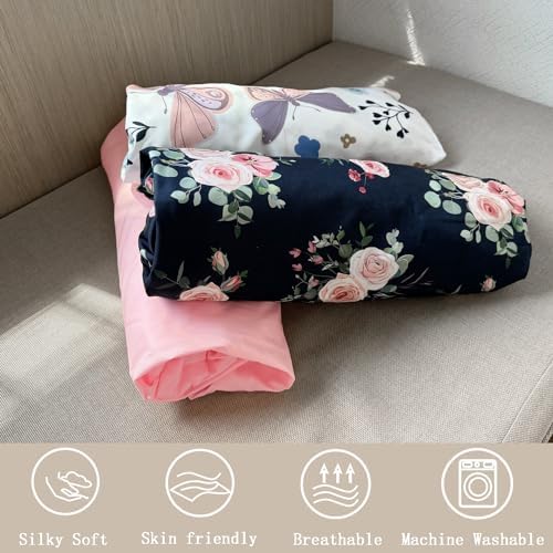 AMROSE 3 Pack Heavenly Soft Bassinet Sheets for Baby Girls 1