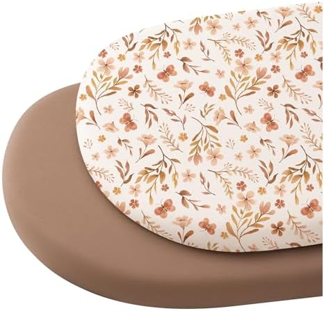 Konssy 2 Pack Stretchy Bassinet Sheets for Baby