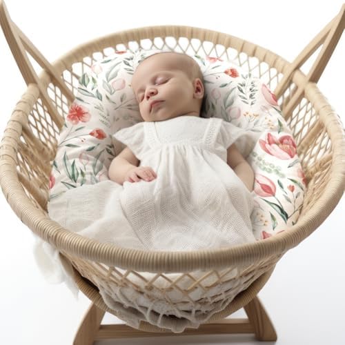 FIGEPO 4 Pack Baby Girl Bassinet Sheets Set 1