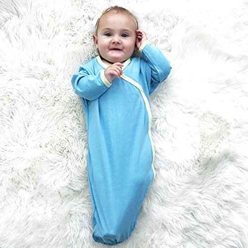 Babysoy Organic Newborn Kimono Wrap Sleeper Gown