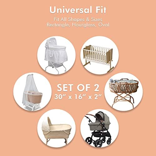 Ideahome Bassinet Sheet Set 30 x 16 x 2 - 2 Pack