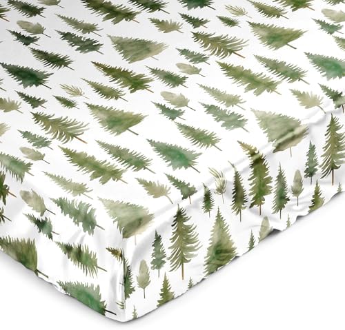 Sweet Jojo Designs Sage Green Woodland Crib Sheet 1