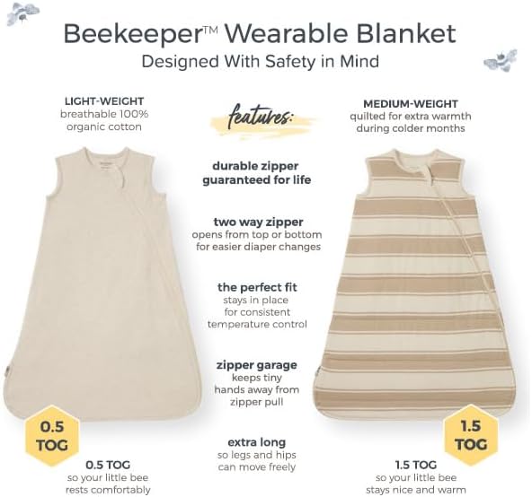 Burts Bees Organic Cotton Baby Beekeeper Wearable Blanket 1