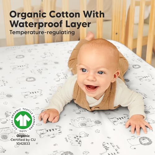KeaBabies 2-Pack Organic Cotton Crib Sheets for Boy and Girl