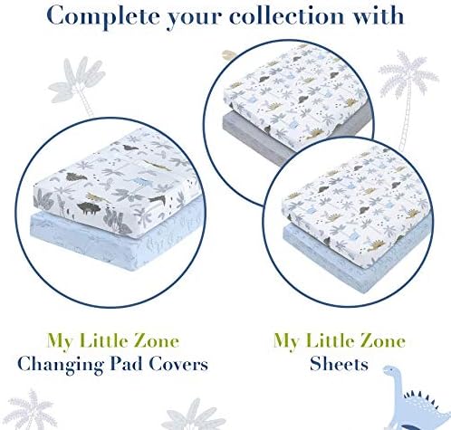 100 Cotton Crib Fitted Sheets Dinosaur Design 2 Pack