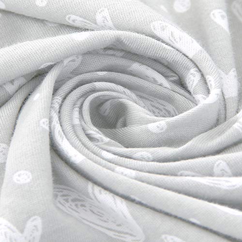 Biloban Bassinet Sheets 2 Pack Grey White Print 1
