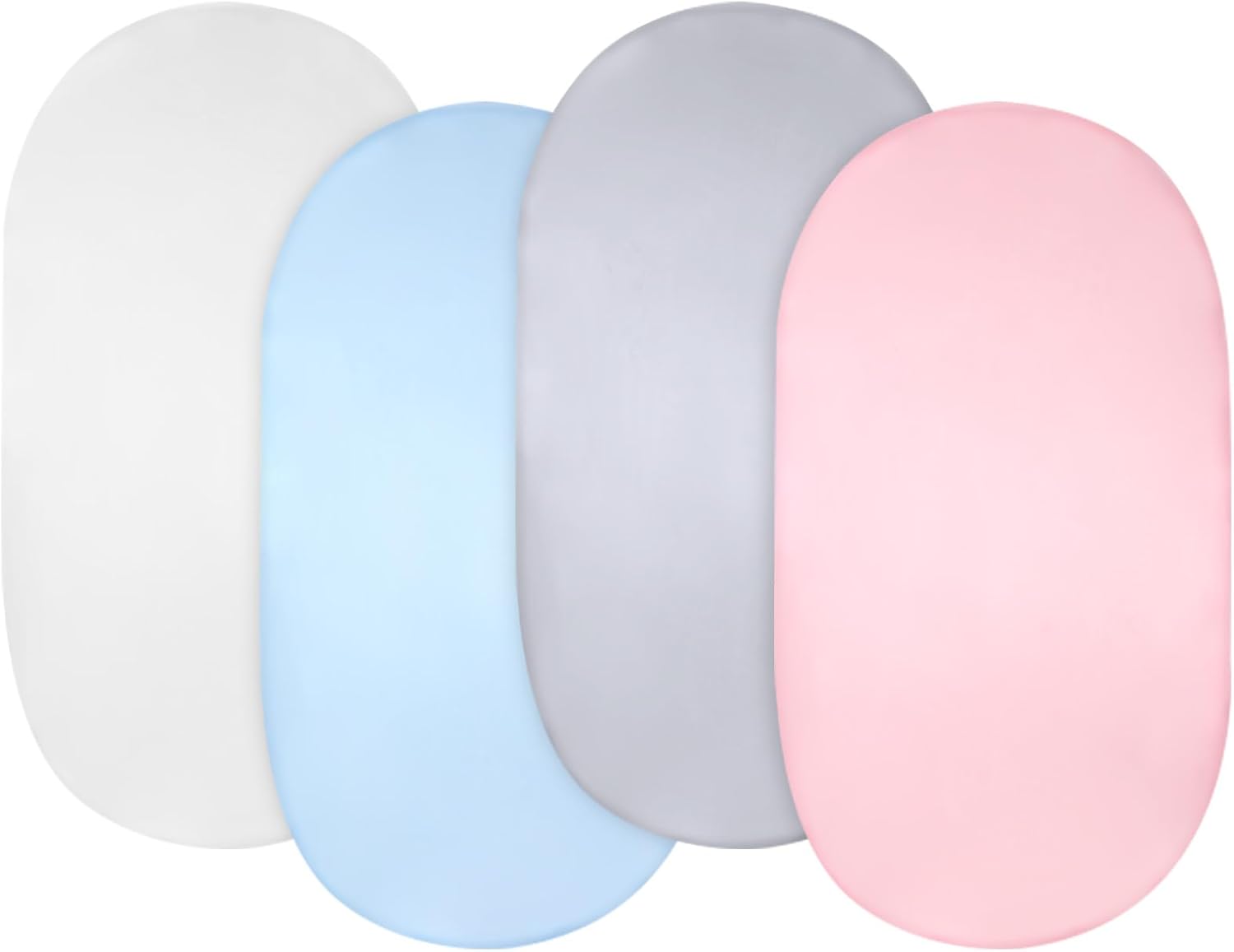 Breling 4 Pack Satin Bassinet Sheet Set for Baby