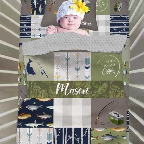 Noverbibi Custom Name Crib Bedding Set for Boys
