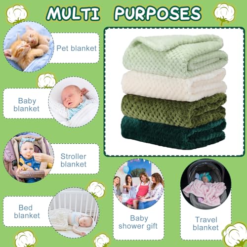 Frienda 4 Pcs Fluffy Baby Blanket for Boys Girls 32x24 Inch