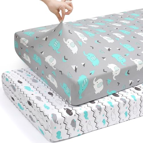 BROLEX 2 Pack Mini Crib Sheets for Baby Toddler