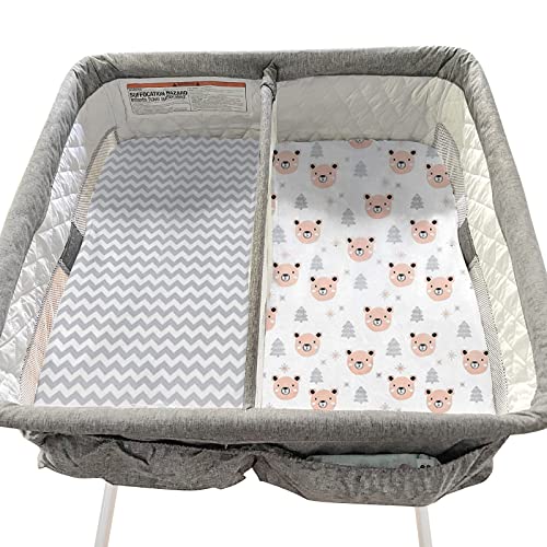 GLLQUEN BABY Bassinet Sheets 4 Pack Rainbow Pattern 1