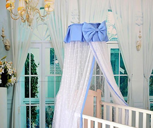 RuiHome Baby Mosquito Net with Blue Bowknot for Crib and Cot