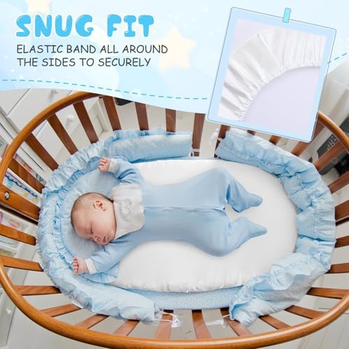 Breling 4 Pack Satin Bassinet Sheet Set for Baby