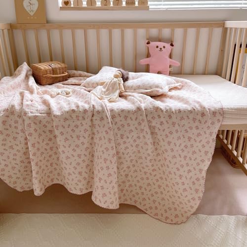 BuLuTu Cotton Muslin Baby Quilt 47x51