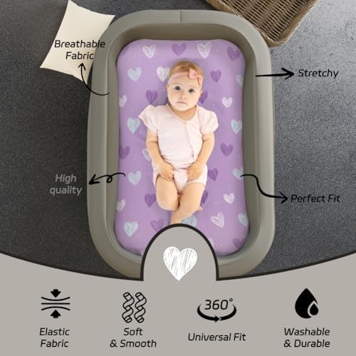 FIGEPO 4 Pack Baby Girl Bassinet Sheets Set