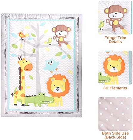 Baby Bees 3-Piece Jungle Party Crib Bedding Set